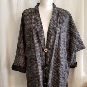 Kimono Style Jacket in Black & White One Size